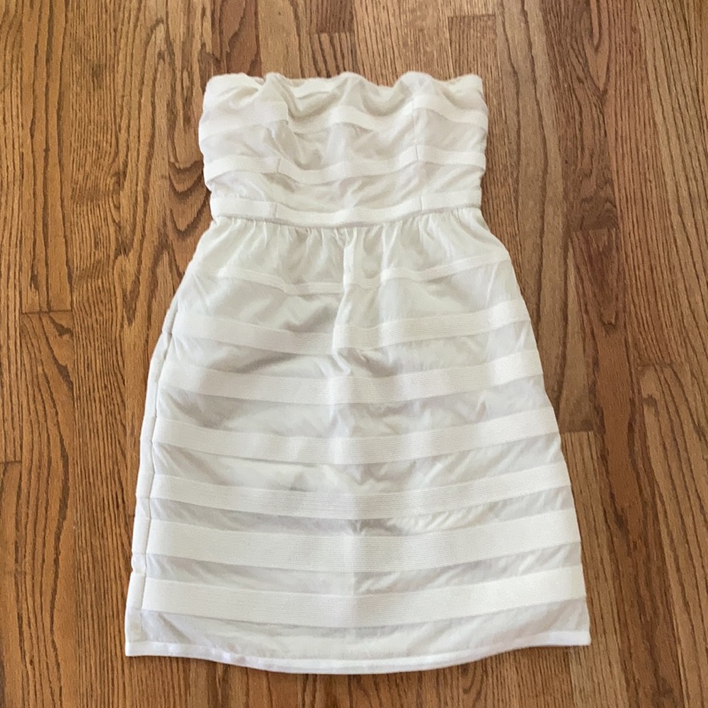 Jcrew Rugby Stripe Ginny Ivory Dress